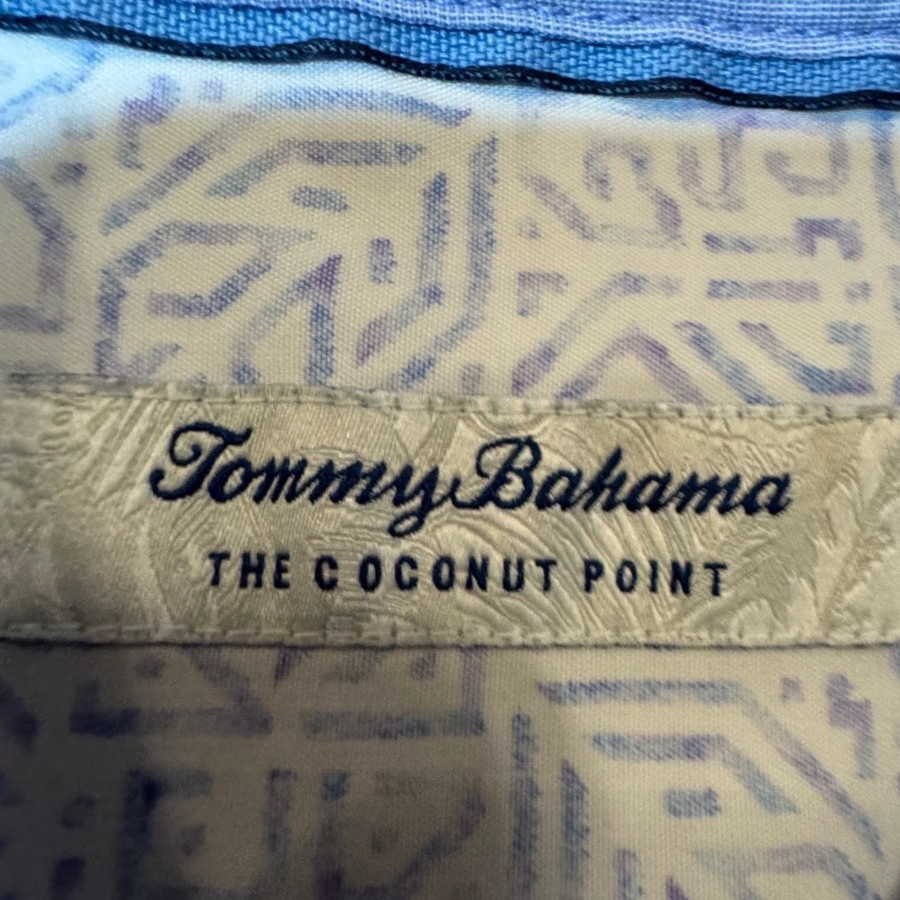 Tommy Bahama The Coconut Point Blue Geometric Print Shirt Mens 2XLB Short Sleeve - Picture 3 of 12